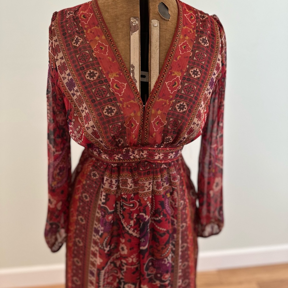 Ranna Gill size 6 Red Ceret Maxi Dress - Anthropologie - Picture 16 of 16